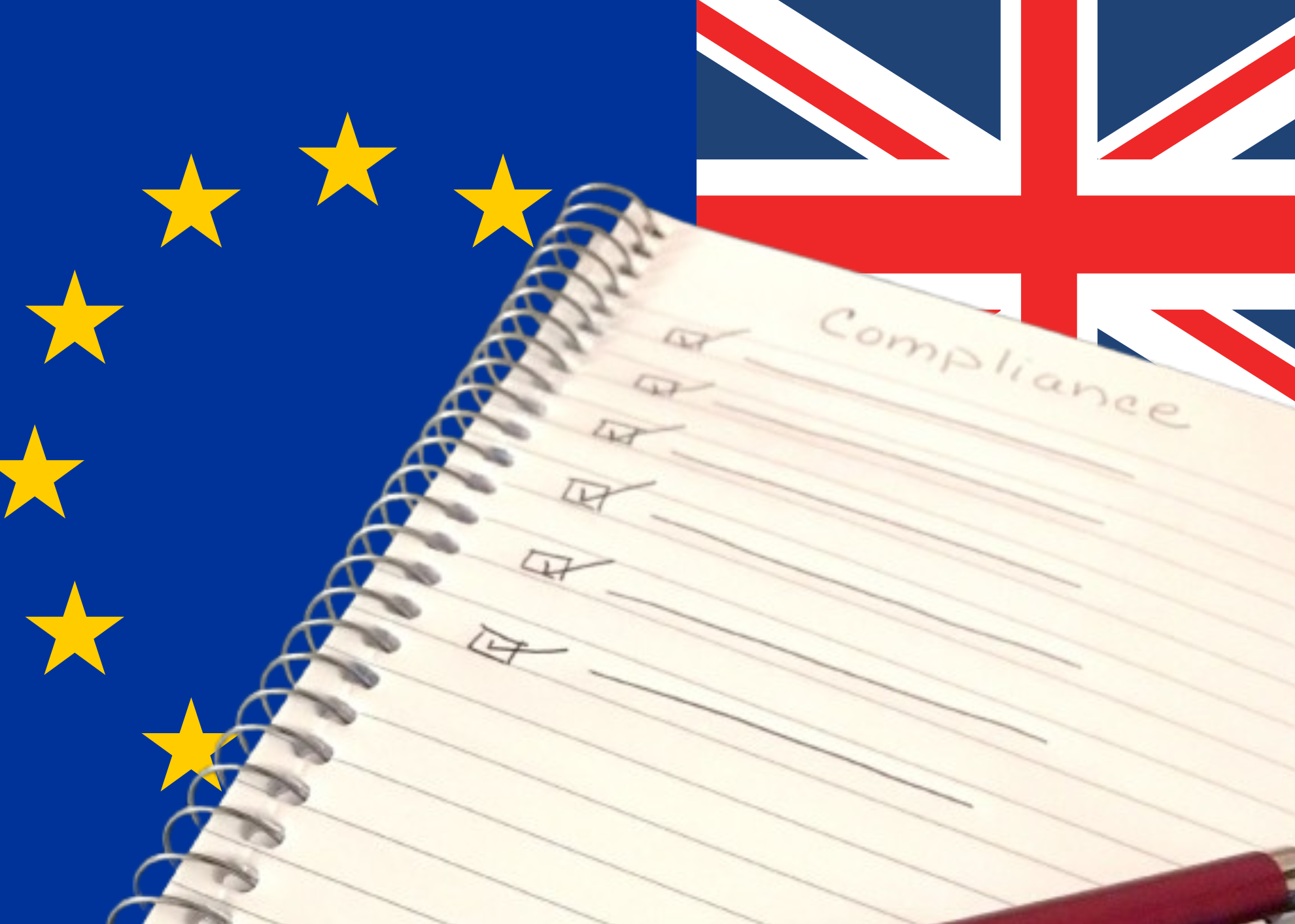 banderas de la UE y Reino Unido, en referencia a la declaración del CPE sobre reconocimiento mutuo en evaluación de la conformidad
